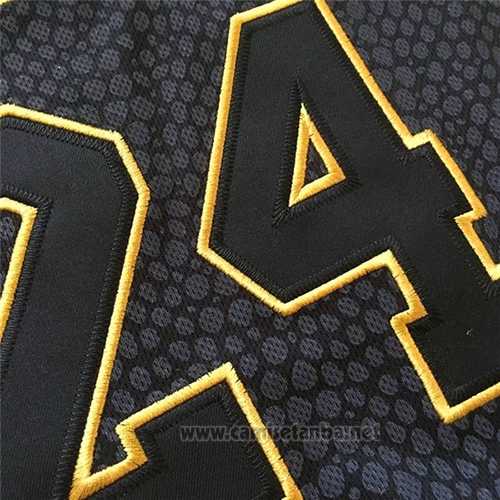 Camiseta Los Angeles Lakers Kobe Bryant #24 Conmemorativa Retirado Negro